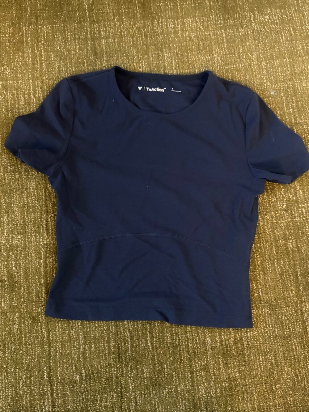 Aritzia TNA Butter Athletic Crop Top Navy